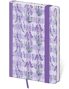 Diář týdenní kapesní Vario - Lavender s gumičkou - diář s vlastním potiskem