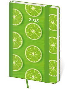 Diář týdenní kapesní Vario - Lime s gumičkou - diář s vlastním potiskem