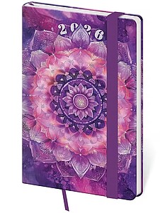 Diář týdenní kapesní Vario - Mandala s gumičkou 2026 - diář s vlastním potiskem