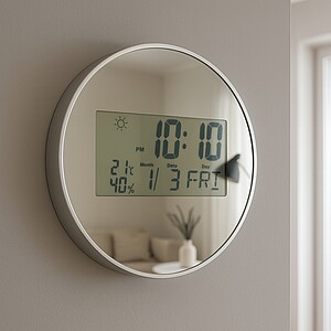 Digitální nástěnné hodiny s teploměrem - hodiny s vlastním potiskem