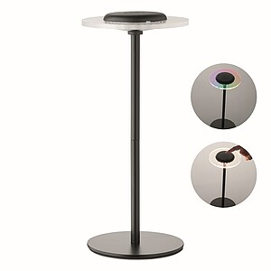 Dobíjecí kovová stolní lampa, černá - reklamní předměty