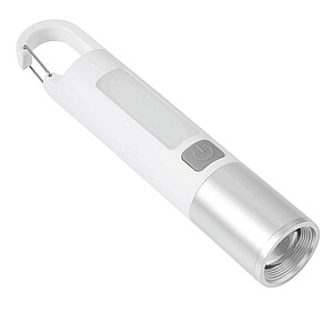 Dobíjecí LED svítilna, bílá/stříbrná - reklamní předměty
