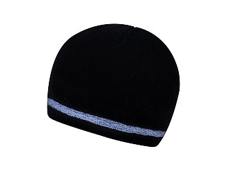 DONY Dvouvrstvá čepice s reflexním okrajem, černá - reklamní čepice