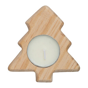 Dřevěný svícen ve tvaru stromečku, hnědá