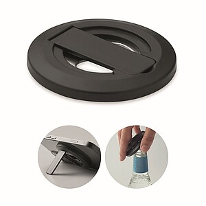 Držák telefonu s otvírákem, černá - reklamní předměty