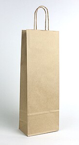DUNEO Papírová taška na víno 15 x 8 x 40 cm, hnědá