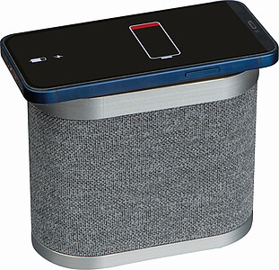 DURUOL Kovový bluetooth reproduktor s bambusovou powerbankou, šedá