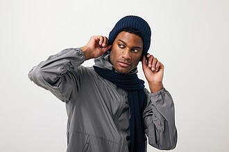 Dvojitě pletená beanie čepice Impact z Polylana® AWARE™, námořní modrá