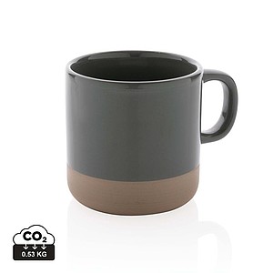 Dvoubarevný keramický hrnek, 360ml, šedý - reklamní hrnky