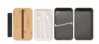 Dvoupatrová krabička na jídlo, černá