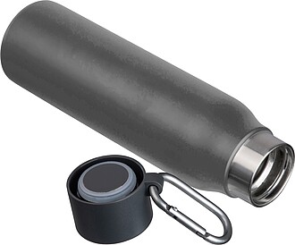Dvoustěnná láhev s karabinou 600 ml, antracitová