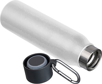 Dvoustěnná láhev s karabinou 600 ml, bílá