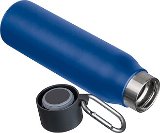Dvoustěnná láhev s karabinou 600 ml, modrá