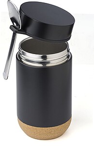 Dvoustěnná nerezová termoska na jídlo, 400ml, černá