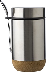 Dvoustěnná nerezová termoska na jídlo, 400ml, stříbrná