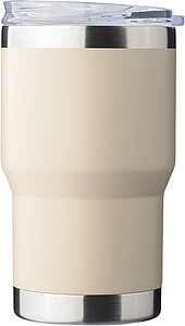 Dvoustěnný cestovní hrnek z recyklované nerezové oceli 350 ml, béžová