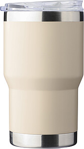 Dvoustěnný cestovní hrnek z recyklované nerezové oceli 350 ml, béžová