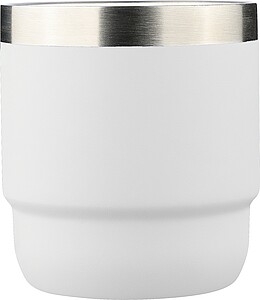 Dvoustěnný hrnek z recyklované nerezové oceli, 180 ml, bílá