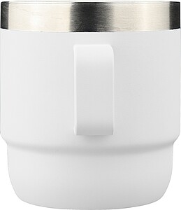 Dvoustěnný hrnek z recyklované nerezové oceli, 180 ml, bílá