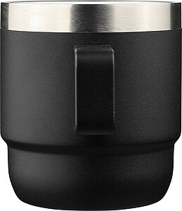 Dvoustěnný hrnek z recyklované nerezové oceli, 180 ml, černá