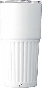 Dvoustěnný hrnek z recyklované nerezové oceli 500 ml, bílá