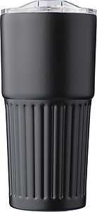 Dvoustěnný hrnek z recyklované nerezové oceli 500 ml, černá - termohrnek s vlastním potiskem