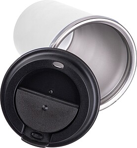 Dvoustěnný nerezový termohrnek 350 ml, bílá