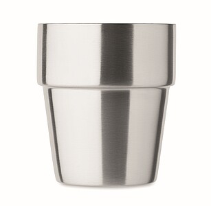 Dvoustěnný pohárek 250 ml, stříbrná - termohrnek s vlastním potiskem