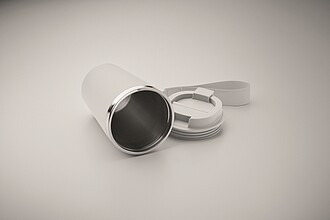 Dvoustěnný termohrnek, 350 ml, bílá