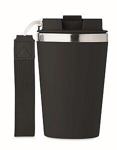 Dvoustěnný termohrnek, 350 ml, černá - termohrnek s vlastním potiskem
