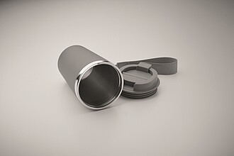 Dvoustěnný termohrnek, 350 ml, šedá