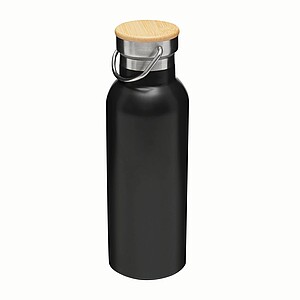 Dvouvrstvá nerezová láhev na pití, 500ml, černá