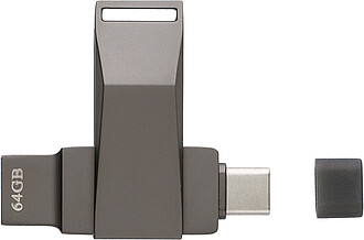 EKINOL Otočný USB 3.0 s USB-A a USB-C, 64 GB, gunmetal