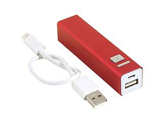 ENDURANCE Powerbanka s kapacitou 2200mAh, červená - reklamní předměty