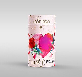 EVOLTA Tarlton Black Love Rose Petals papír 100g - černý čaj, ochucený, aromatizovaný, sypaný - reklamní předměty