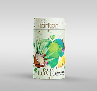 EVOLTA Tarlton Green Love Pina Colada papír 100 g - zelený čaj, ochucený, aromatizovaný, sypaný - reklamní předměty