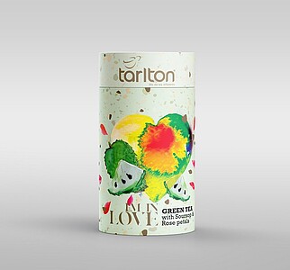 EVOLTA Tarlton Green Love Soursop & Rose petals papír 100 g - zelený čaj, ochucený, aromatizovaný, sypaný - reklamní předměty