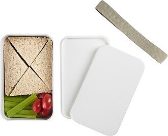 FELIS Plastová obědová krabička s páskem, objem 700 ml, bílá