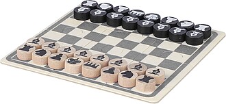 FILIALO Dřevěná hra šachy a dáma, hnědá - reklamní předměty