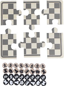 FILIALO Dřevěná hra šachy a dáma, hnědá