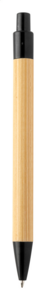 FIODOR Bambusová propiska s modrou náplní a černým klipem