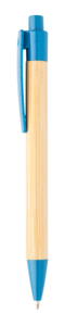 FIODOR Bambusová propiska s modrou náplní a tyrkysovým klipem