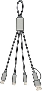 FIOSAL Ultra-silný nabíjecí kabel BrandCharger, gun metal - reklamní předměty