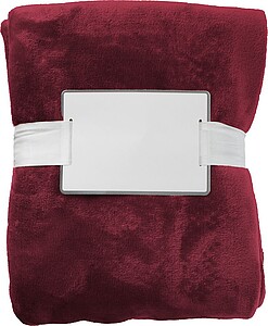 Fleecová deka se stuhou, 120x150cm, červená - deka s vlastním potiskem