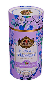 FLORAL Basilur Floral Harmony Lavender Berry papír 75 g - zelený čaj, ochucený, aromatizovaný, sypaný - reklamní předměty