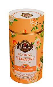 FLORAL Basilur Floral Harmony Rosy Orange papír 75 g - zelený čaj, ochucený, aromatizovaný, sypaný - reklamní předměty