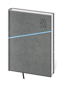 Grife 2026, týdenní diář A5, šedo modrý - reklamní kalendáře