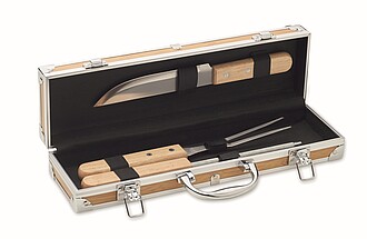 Grilovací náčiní z nerezové oceli, světle hnědá - reklamní předměty