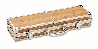 Grilovací náčiní z nerezové oceli, světle hnědá