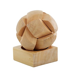 Hlavolam, dřevěný, skládací do koule - ekologické reklamní předměty